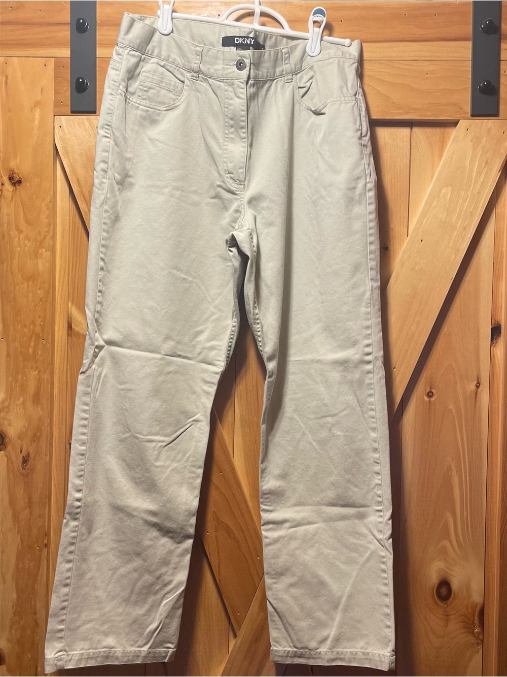 DKNY Women's Light Beige Straight-Leg Jeans, size 12